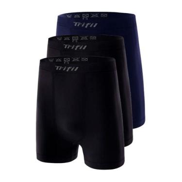 Imagem de Kit com 3 Cuecas Boxer Trifil 4411 Plus Size Colorido, Preto, GG1