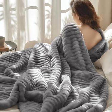 Imagem de Cobertor Fleece Bedsure Frost Grey para Sofá - 150x200cm