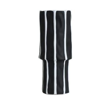 Imagem de Arranjo de flores de cerâmica preto e branco pintado à mão, vaso de decoração de casa de sala de estar simples - TC082 (embalagem de espuma)