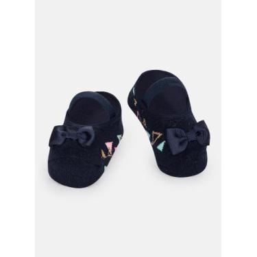 Imagem de Meia Sapatilha Antiderrapante Com Laço Bebê Menina - Puket, 19 A 22