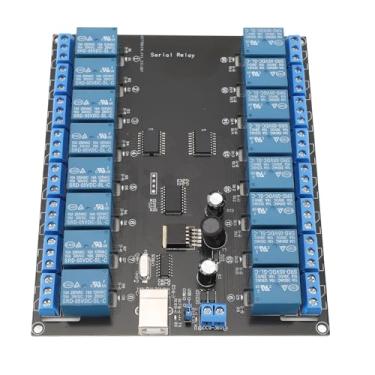 Imagem de Placa de módulo de relé de 16 canais, módulo de relé USB DC 7-38V PCB Placa de interface de relé de 16 canais, módulo de relé SPDT prático para equipamentos elétricos ON OFF