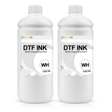 Imagem de DTF Ink 2PK 1000ML DTF Tinta branca Premium DTF Ink Water Base Digital Inkjet Ink Refil para impressoras de reposição direta para filme para Epson cabeça de impressão L1800 L805 R1390 4720 I3200 XP600 DX7 DX5 5113.