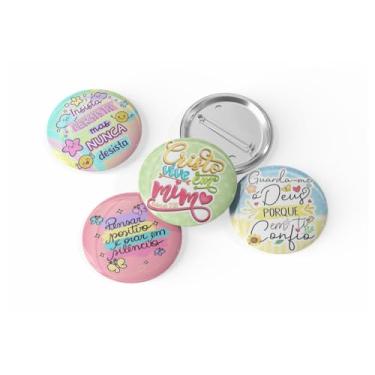 Imagem de kit com 4 Botons Broche Alfinete - Coleção Motivacional - Button, Pin