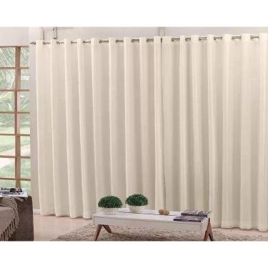 Imagem de Cortina Voil Com Forro Blackout 3,00X2,80 Corta Luz Bege