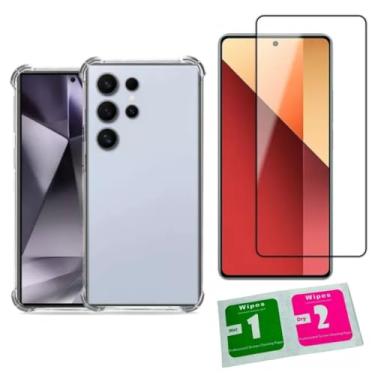 Imagem de [GL CASES] KIT Capa Capinha Case Samsung S24 Ultra Slim Clear Anti Impacto Reforçada Silicone Transparente Flexível Anti Choque + Pelicula Samsung S24 Ultra De Vidro 3D Cobertura Total