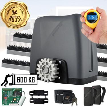 Imagem de Kit Motor Rossi dz Nano Turbo 3m Crem 2 Control Portão de Correr 600kg