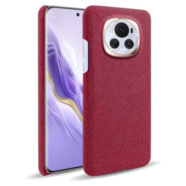 Imagem de Capa para Honor Magic 6,Capa desenhada em lona,Case Protetora Ultrafina com Empunhadura Macia,Design em Tecido Antichoque e Antiarranhões-Red