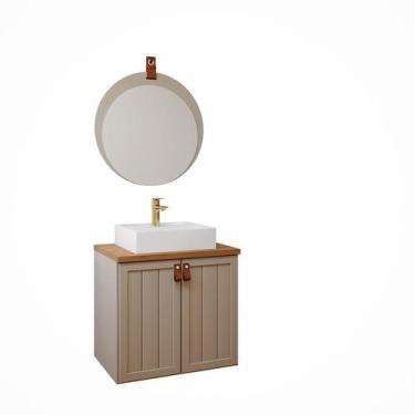 Imagem de Gabinete de Banheiro Alure 60 com espelho lua Cappuccino/Freijo - MGM