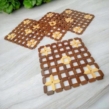 Imagem de Kit 4 Suporte Descanso Para Panelas Travessas Apoio Bambu - Tokyo Desi