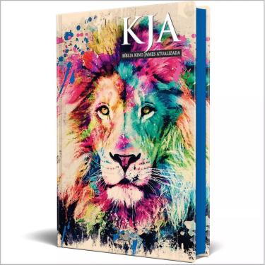 Imagem de Biblia Sagrada Jovem Slim King James Atualizada Leao Lions Colors Capa Dura Ebenezer