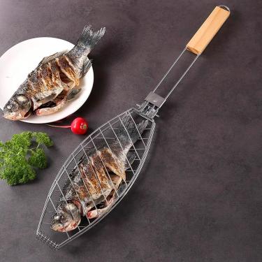 Imagem de Grelha Dupla P/Assar Churrasco Peixe Frango Linguiça - Lazer Pesca