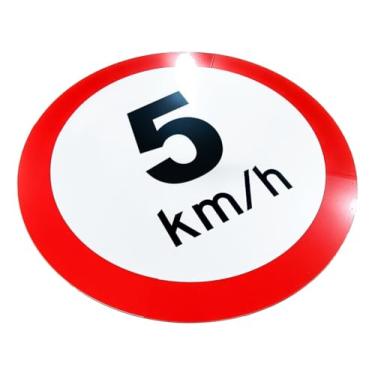 Imagem de Kit 3 Placas de Sinalização, Velocidade, Condomínio, 5km/h, 50cm, em ACM 3mm (alumínio composto)