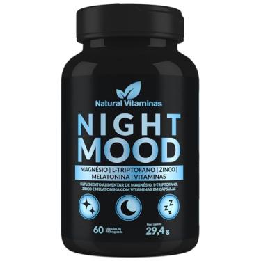 Imagem de Melatonina, Triptofano, Magnésio, Zinco e Complexo B. Night Mood - 1 Pote com 60 Cápsulas de 490mg