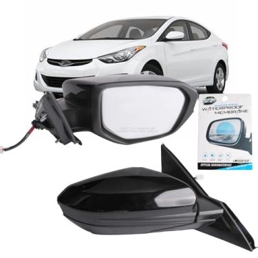 Imagem de MITZONE Conjunto de espelho traseiro do lado direito compatível com Honda Civic LX SE Sport 2016-2021 manual dobrável vidro elétrico 3 pinos preto espelho retrovisor externo