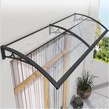 Imagem de Toldo De Janela Porta Canopy, Cobertura Transparente à Prova De Chuva Com Arco De Neve, Abrigo De Resistência Ao Impacto De Policarbonato Com Suporte Para Pátio Jardim, Escalável