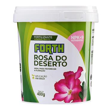 Imagem de Forth Rosa do Deserto, Fertilizante Mineral, NPK + Micronutrientes, Floração, Fórmula Granulada, Nutrição Balanceada, Balde, 400g