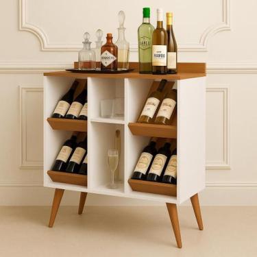 Imagem de Adega Petrus Plus pés palito cor Off white / Freijó - Comprar Moveis p