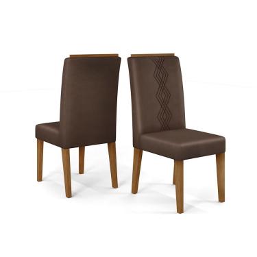 Imagem de Kit com 02 Cadeiras Yasmin Freijó Veludo Moca DJ Móveis