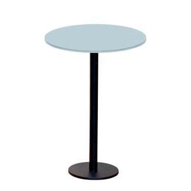 Imagem de Mesa Pisa Beta Bistrô Fratini 107,50cm (A) Disco Redondo Preto Tampo MDP Redondo Cinza 80cm (L)