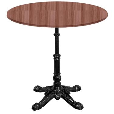 Imagem de Base de Mesa Apus em Ferro Preto 75 cm (Alt) Tampo MDP Redondo Walnut 60 cm (Larg) x 2,50 cm (Alt)