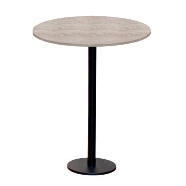 Imagem de Mesa Pisa Beta Bistrô Fratini 107,50cm (A) Disco Redondo Preto Tampo MDP Redondo Castanheira 70cm