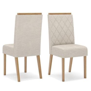 Imagem de Cadeira Para Mesa De Jantar Nina Kit 2 Peças Nature Linho - Henn