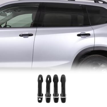 Imagem de Capa de maçaneta externa de carro adequada para Subaru Forester 2019-2024/Crosstrek 2023 2024, protetor de maçaneta da porta dianteira traseira ABS acessórios de proteção da capa da moldura (preto