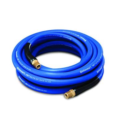 Imagem de Continental Mangueira de ar termoplástica azul F5, 1/10.2 cm ID x 25' comprimento carretel, pressão máxima de trabalho de 300 PSI, 1/10.2 cm macho x latão macho NPT acessórios