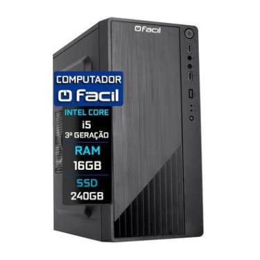 Imagem de Computador Fácil Computadores, Intel Core I5-3ªG, 16GB, SSD 240GB, Windows 10 Trial