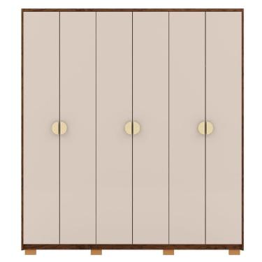 Imagem de Guarda Roupa Casal 6 Portas 4 Gavetas Nor 203 Cm 10109 Vlr Imbuia Fend