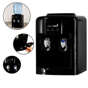 Imagem de Bebedouro Refrigerado Água Gelada Natural Galão Garrafão Mesa Eletrônico Preto Importway Iwbar