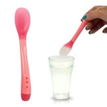 Imagem de Colher Infantil Ponta Silicone Baby Para Bebê Termossensível