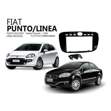 Imagem de Moldura Painel 2 Din Mp5 Fiat Punto 13 Linea 15 Black Piano