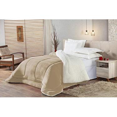 Imagem de Coberdrom Edredom Casal Queen Pele De Carneiro Sherpa Caqui