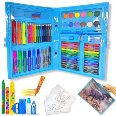 Imagem de Maleta Pintura Infantil Estojo 68 Peças | Estimula Criatividade | 3,5cm Altura | 31cm Largura