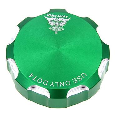 Imagem de Riderjacky Para Kawasaki VN900 Vulcan 900, VN1500 Vulcan 1500, VN1600 Vulcan 1600, VN1700 Vulcan 1700, VN2000 Vulcan 2000 Alumínio Motocicleta Freio Traseiro Cilindro Mestre Tampa do Reservatório de Fluido