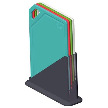 Imagem de Conjunto de Tábuas de Corte Tramontina de Polipropileno Mixcolor com Suporte 5 Peças 25099940