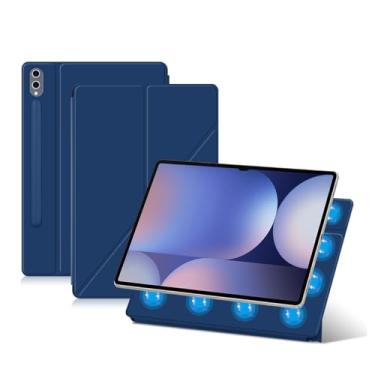 Imagem de QYiiD Capa magnética para Galaxy Tab S10 Plus/Galaxy Tab S9 FE+/S9 FE Plus de 12,4 polegadas com suporte S-Pen, capa dobrável fina com suporte multiângulo com suporte para modo retrato e paisagem