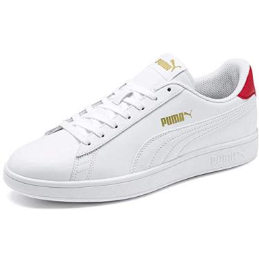 Imagem de PUMA Tênis feminino Smash V2, Puma Branco-alto Risk Red-puma Team Gold, 11