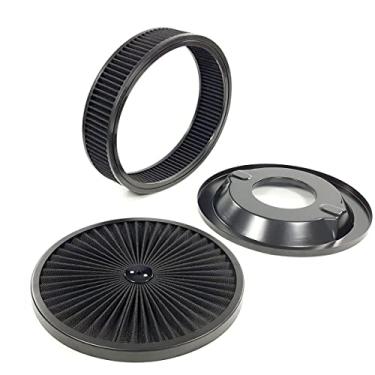 Imagem de Filtro de ar fluxo de ar 35,5 cm x 5,1 cm altura 9,7 cm kit serve para todos os carburadores de abertura de 14 cm