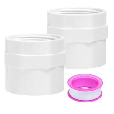 Imagem de 2 peças de acessórios de PVC de rosca fêmea de 3,5 cm, conector adaptador de encaixe de tubo de rosca fêmea NPT, acoplamento de tubo rosqueado bidirecional para 40 HE061-1-1/2