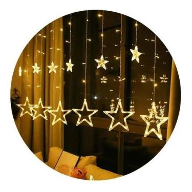Imagem de Pisca Cascata 138 Leds Estrela 8 Funções Decoração 110v - D'PRESNETES,