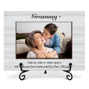 Imagem de RLCNOT Porta-retrato Grammy, porta-retrato de avó, presentes de longa distância para Grammy, moldura de madeira com suporte, moldura de 10 x 15 cm para exibição de prateleira de mesa, decoração de