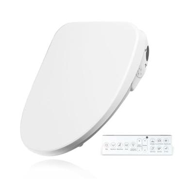 Imagem de Bejoan Assento sanitário elétrico X3, água morna infinita, assento de bidê inteligente aquecido com secador de ar quente, bastante funcionamento, luz LED, pré-umidificação, controle remoto sem fio,