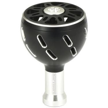 Imagem de MARVELURE Maçaneta de alimentação compatível com Shimano Vanford Vanquish Stradic Ci4 Twin Power, Daiwa Ballistic LT Fuego LT Tatula LT Substituição do puxador (preto prata B, 37,2 mm)