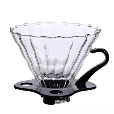 Imagem de Coador de Café em Vidro Transparente (1- 4 Doses) Porta Filtro Elegante