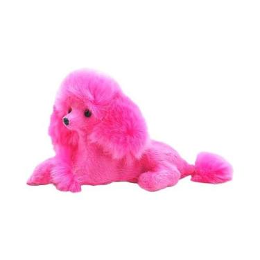 Imagem de Figura De Pelúcia De Poodle Rosa, Brinquedo De Simulação De Cão, Decor
