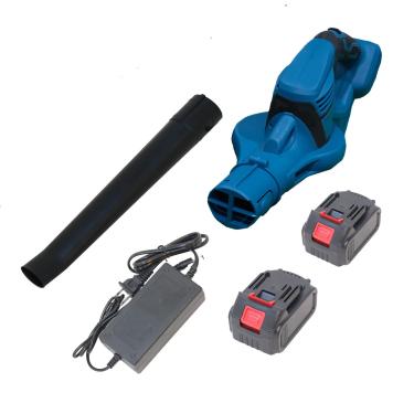 Imagem de Soprador de folhas sem fio, soprador de folhas elétrico portátil de 21 V com 2 baterias e carregador de 2,0 Ah, soprador de folhas leve alimentado por bateria