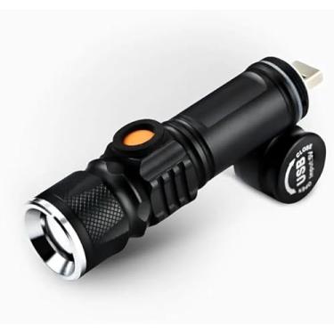 Imagem de Lanterna LED UV Profissional, Preta, Recarregável USB, Luz Ultravioleta, À Prova D'água, para Detecção de Escorpiões, Manchas, Inspeção