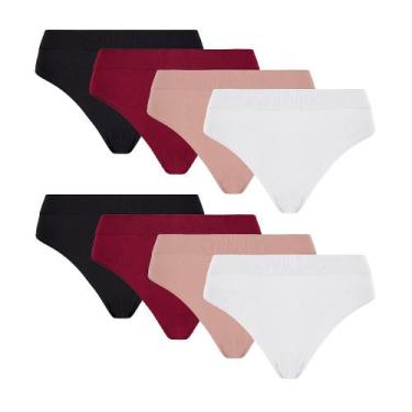 Imagem de combo 8 Calcinha  lupo basica microfibra  Sem Costura nf, GG, Sortido